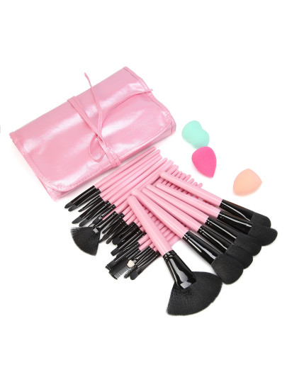 Delicate Professional Brush Set With Bag And Puff
