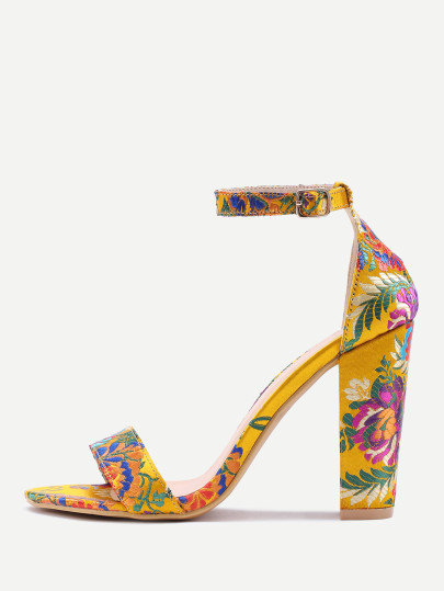 Sandales à talons hauts Jacquard à deux parties
