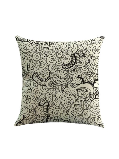 Abstract Flower Print Pillowcase Cover