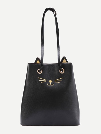 Maxi borsa con modello di gatto con Orecchi carini