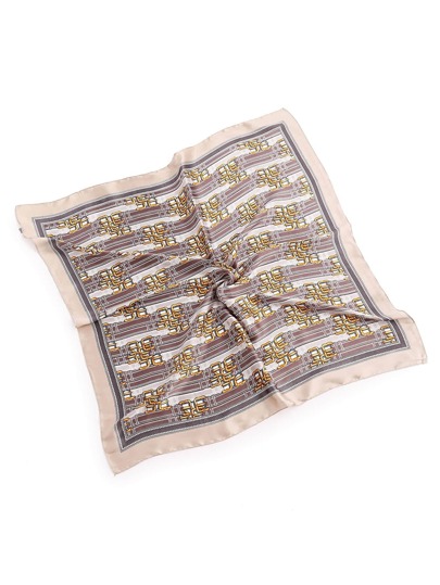 Bandana de satén con estampado en color block