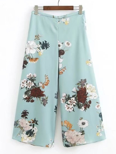 Pantalones con pernera ancha con estampado floral