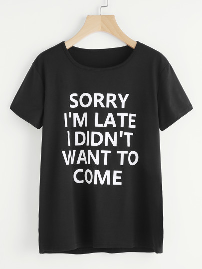 T-shirt mit Sloganmuster