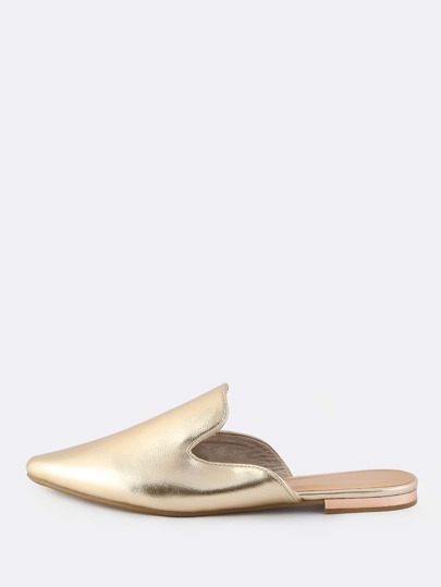 Metallic Closed Toe Slip Ons GOLD
