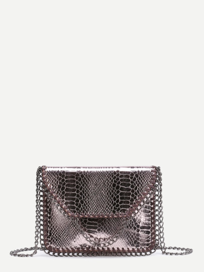 Sac à main en serpent avec chaîne