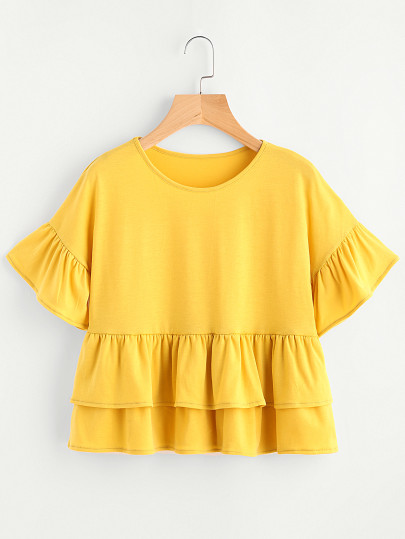 Layered Frill Hem Tee