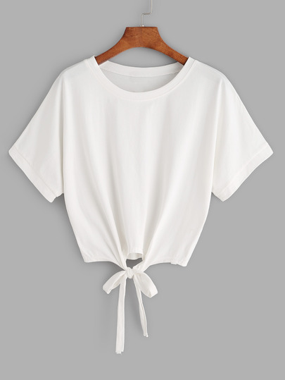 Tie Front Crop T-shirt