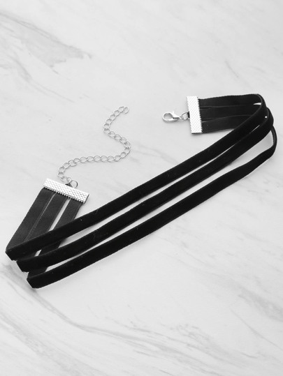 Velours Choker Halskette mit drei Schichten