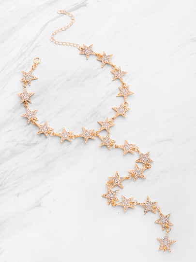 Collier en forme d'étoile strass embellie
