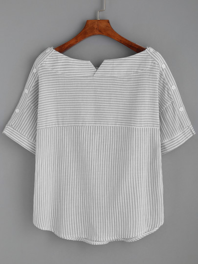 Top con cuello barco de rayas
