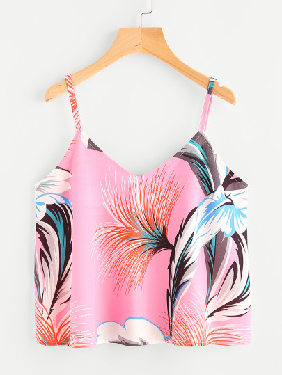 Feather Print Cami Top