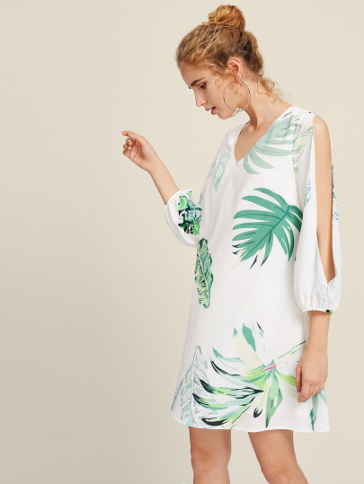 Vestito con stampa tropicale
