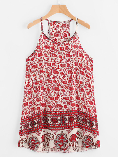 Vintage Print Cami Dress