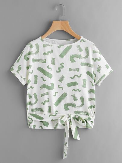 Tee-shirt imprimé du dessin avec des nœuds papillon