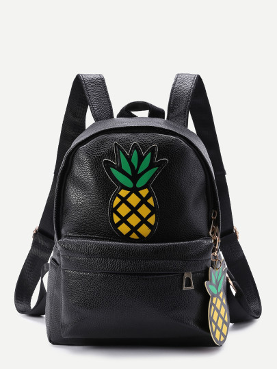 Rucksack mit Ananaspatch und Reißverschluss vorne