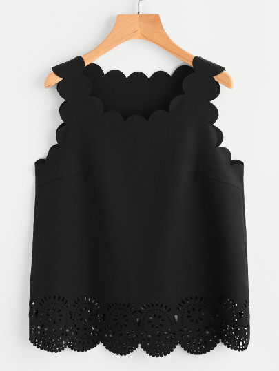 Scallop Edge Laser Cut Shell Top