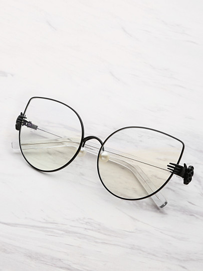 Gafas de sol con perla artificial con detalle de ojo gato