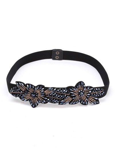 Beaded Flower Embellished Belt