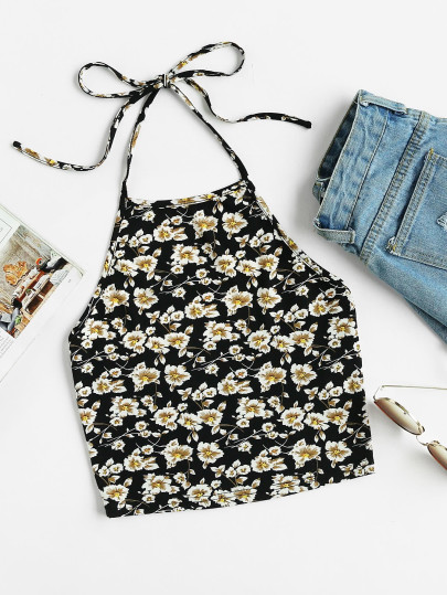 Blossom Self Tie Halter Top