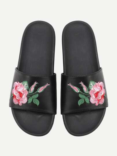 Sandales plat imprimé fleur