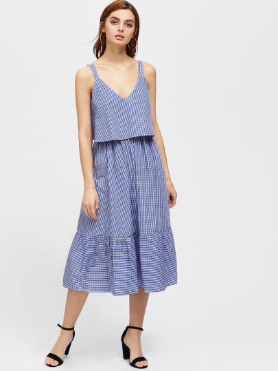 Vestito spalline a quadretti