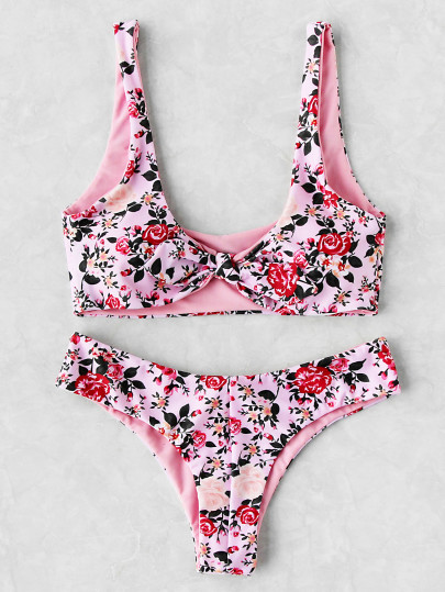 Set di bikini con stampa di calicò