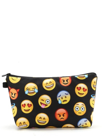 Emoji Print Makeup Bag