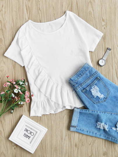 T-shirt con volant