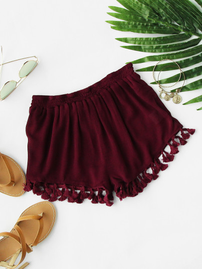 Tassel Hem Shorts