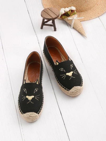 Espadrille Flasche mit Stickereien und Kappe Ziehen