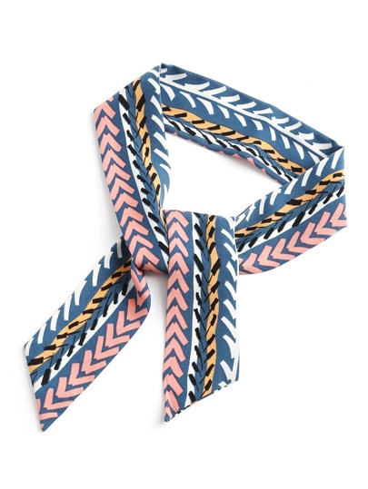 Chevron Pattern Twilly Scarf