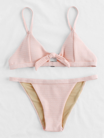 Set di bikini con nodo sul davanti