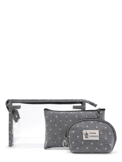 Crown Print Makeup Bag 3pcs