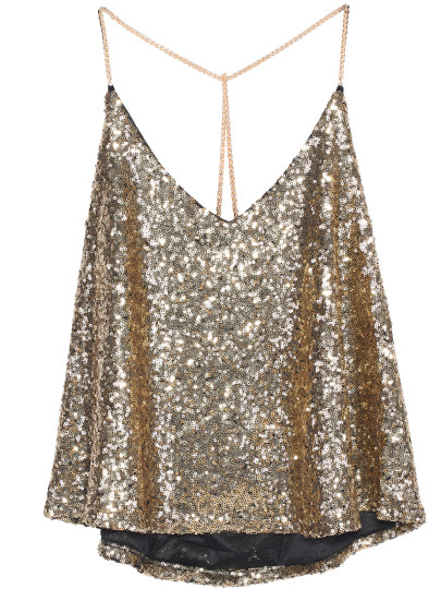 Criss Cross Sequined Cami Top