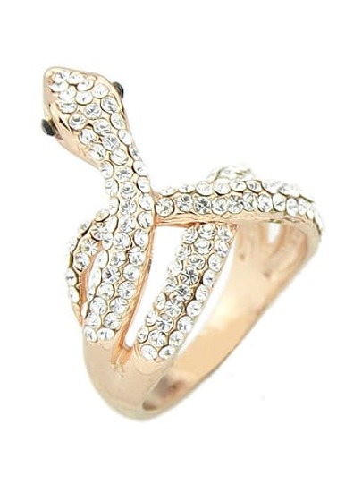 Bague serpent incrustée de diamants -doré