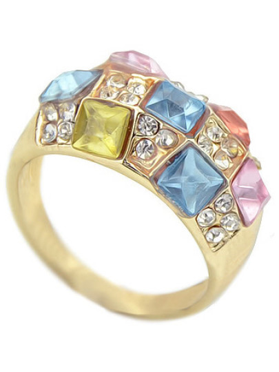 bague diamant multicolore