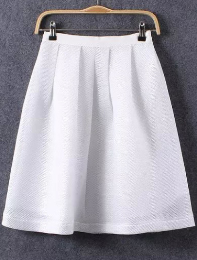 White With Zipper A-Line Skirt