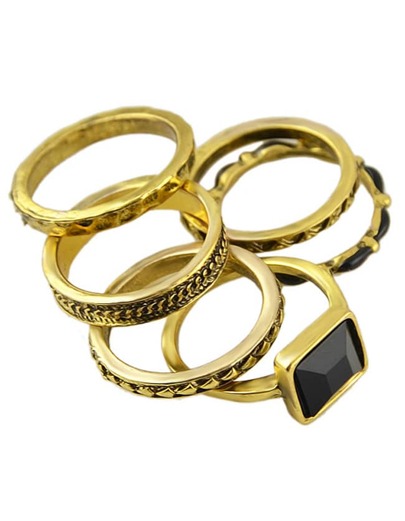 Set de anillo moda de vintage -dorado