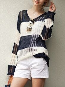 Wishlist de Otoño de SheIn http://es.shein.com/Navy-White-V-Neck-Hollow-Knit-Sweater-p-225011-cat-1734.html?utm_source=mivida-enblog.blogspot.com.es&utm_medium=blogger&url_from=mivida-enblog