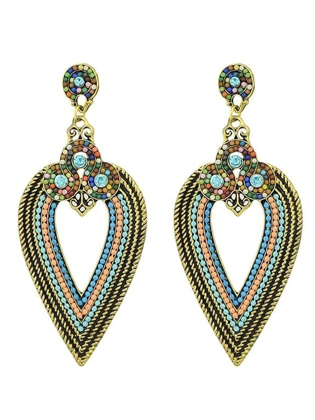 Colorful Hanging Statement Earrings SheIn(Sheinside)