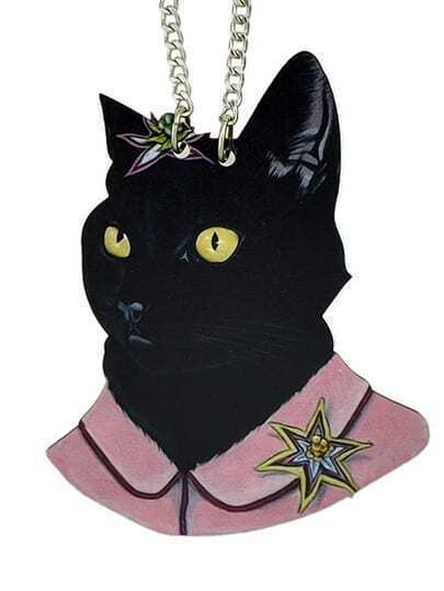Collana con gatto d'argento