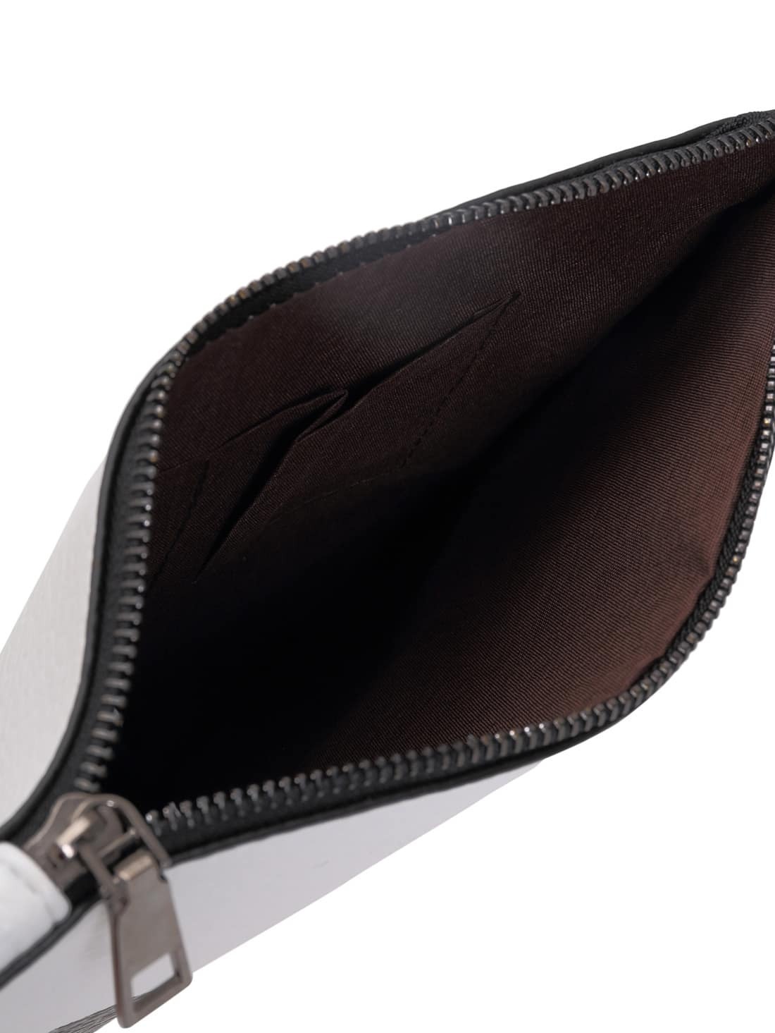 White Zipper PU Clutch Bag SheIn(Sheinside)