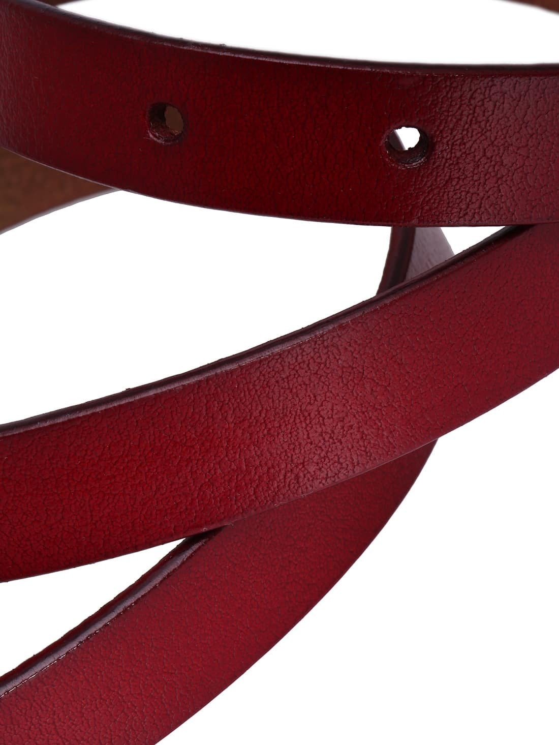 Wine Red Buckle Leather Belt SheIn(Sheinside)
