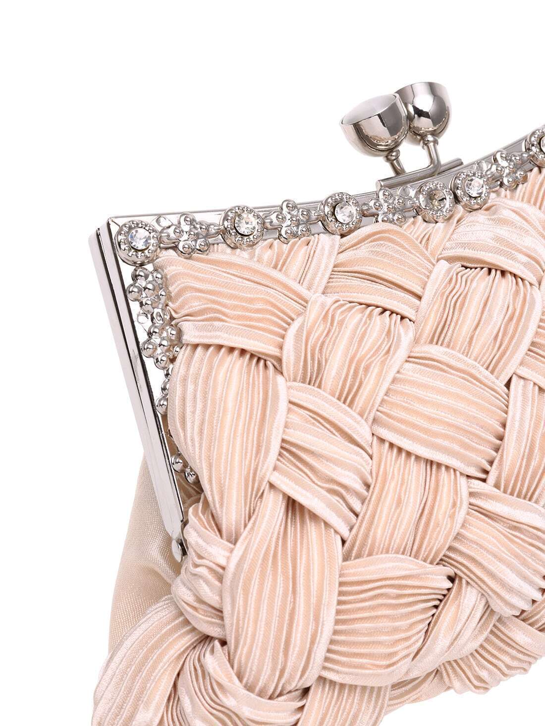 Pink Kiss Lock Satin Clutches SheIn(Sheinside)