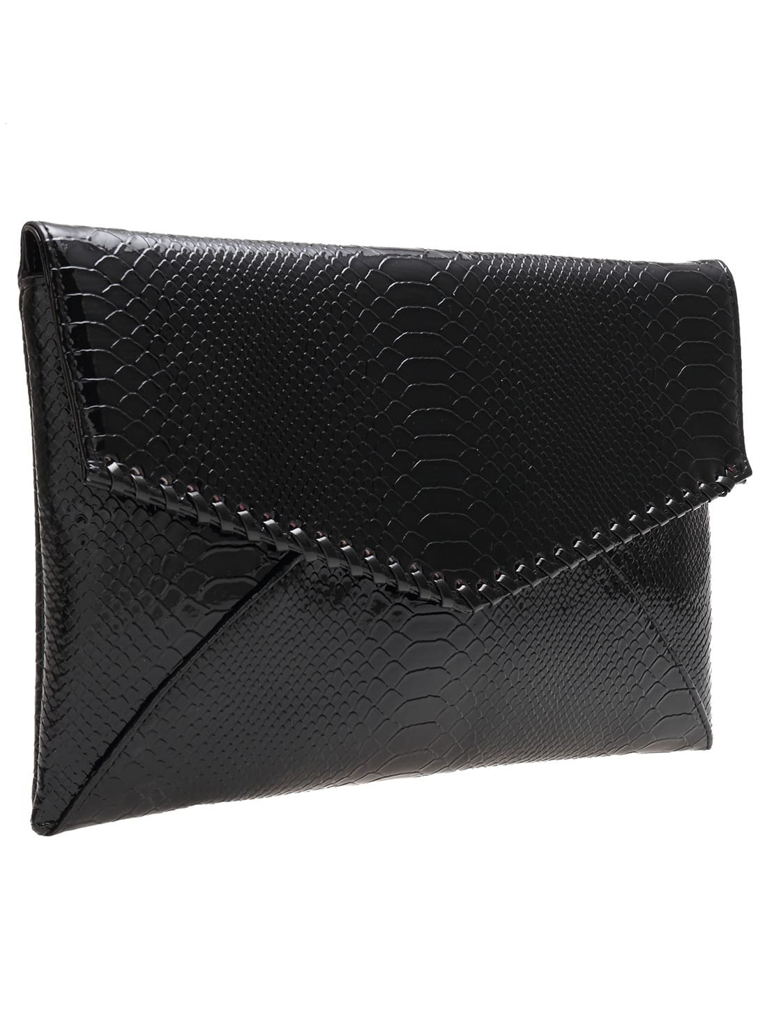 Black Serpentine PU Clutches SheIn(Sheinside)