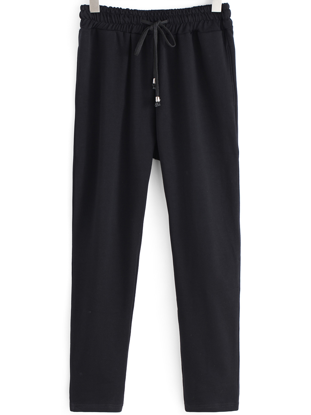 Black Drawstring Waist Loose Pant SheIn(Sheinside)