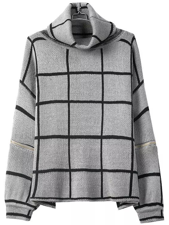 plaid knit sweater
