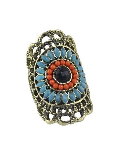 Vintage Bohemian Style Colored Beads Big Rings for Women Vintage Bohemian Style Colored Beads Big Rings for Women pictures