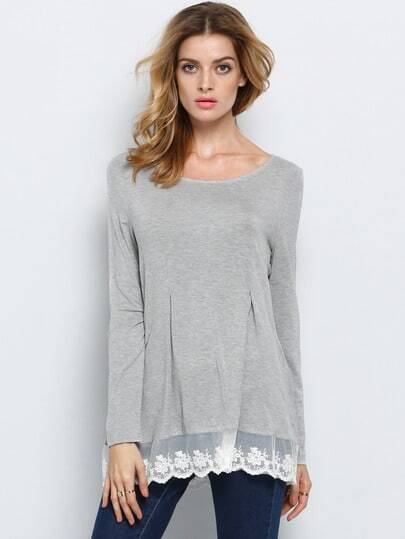 Maglietta maniche lunghe grigia