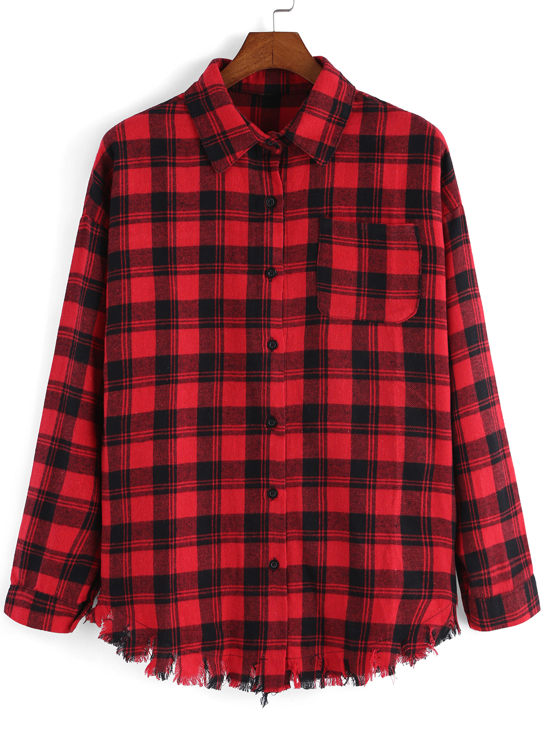 black lapel plaid tassel blouse shein sheinside black lapel plaid tassel blouse shein sheinside